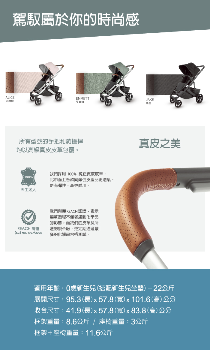 美國UPPAbaby - CRUZ V2 酷炫豪華頂級：推車-黑灰 GRY-11.6kg